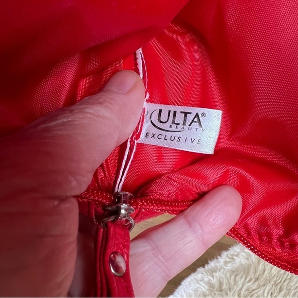 NYX PROFESSIONAL MAKEUP Bag. LIPS! Red Pebbled Plastic with Zipper. 5X9” - Picture 3 of 4